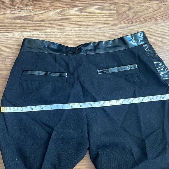 MARC JACOBS Black Capri Crop Pant Womens Patent Leather Detail Wool $228 - Picture 10 of 12